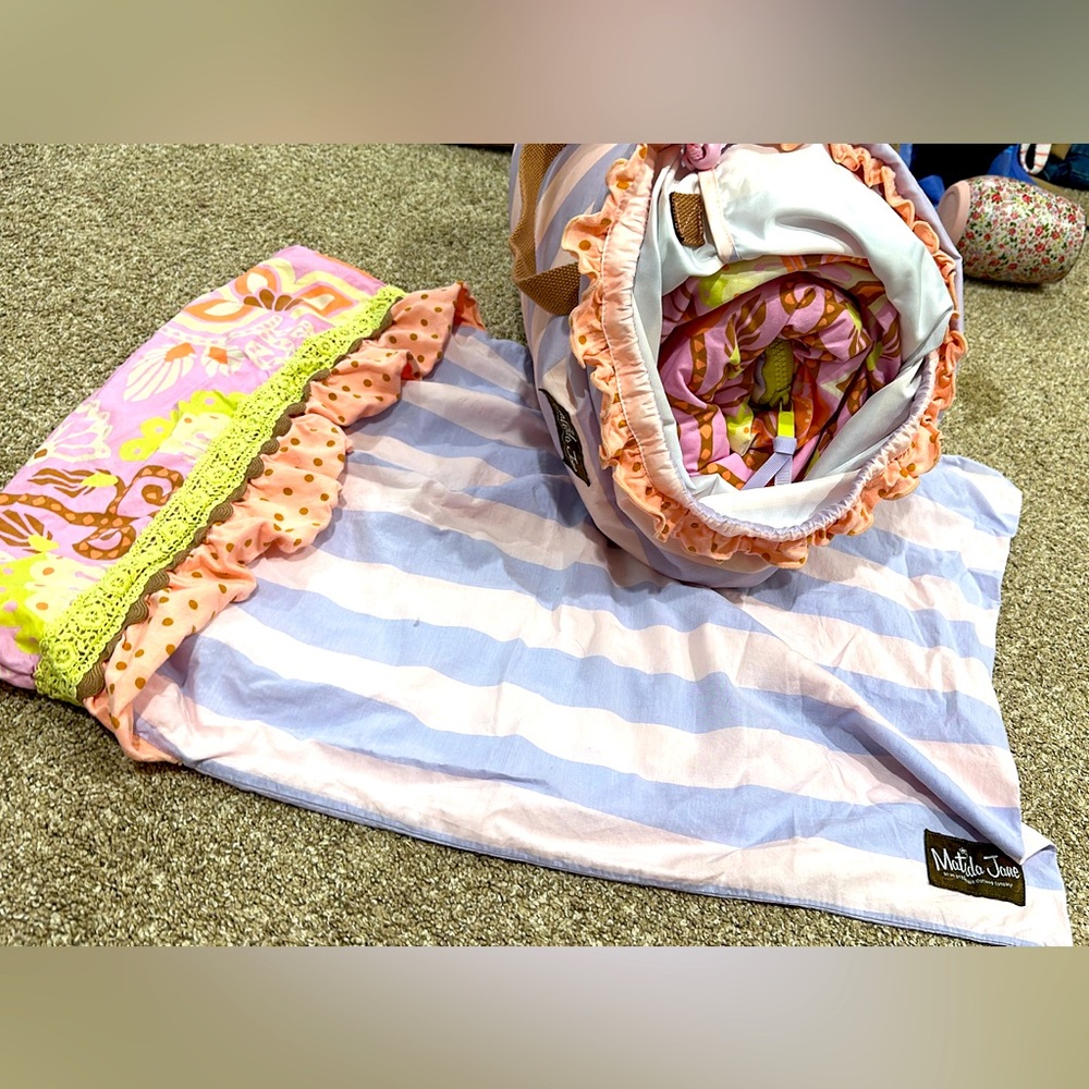 Matilda Jane sleeping bag, pillowcase & drawstring carry bag - GREAT condition